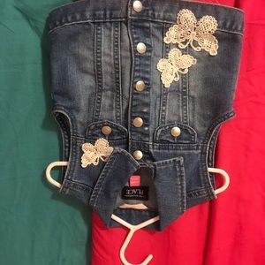 butterfly denim vest